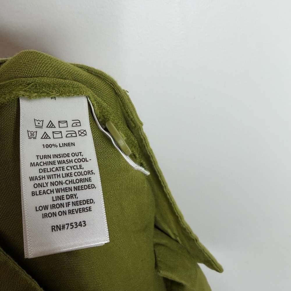 Nicole Miller Linen Pants Womens Size 10 High Rise Straight Leg Resort Coastal - Picture 6 of 6